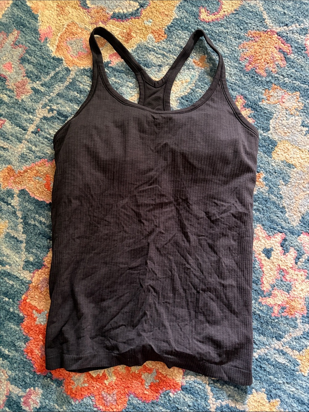 lululemon athletica Black Ribbed Racerback Tank Top